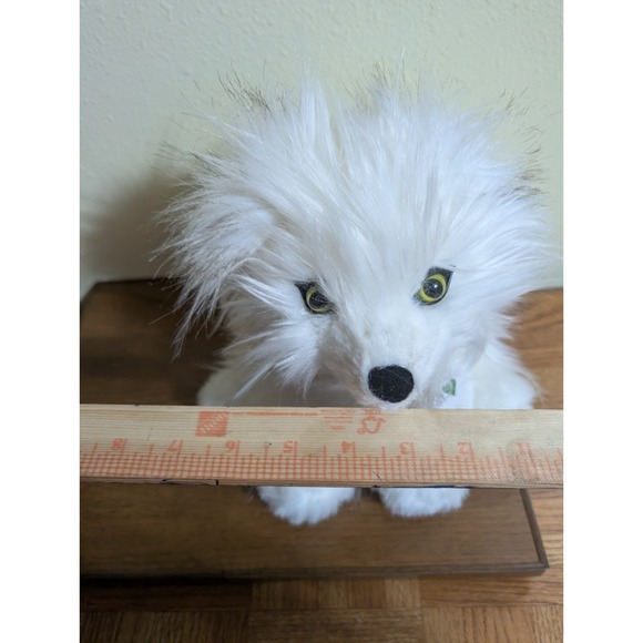 Portland Plush Arctic Fox named Aurora White Fluffy Plush w/Tag 10" Realistic - Picture 4 of 8